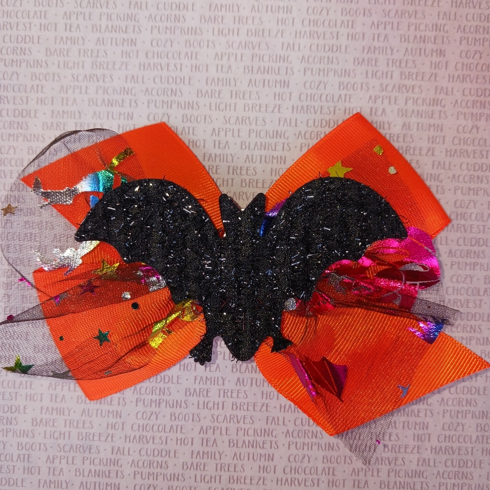 Halloween Bat Hair Bow NWOT